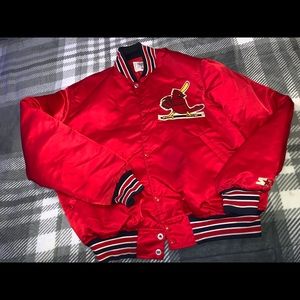 Vtg 80s St Louis Cardinals Starter Jacket Xl Satin
